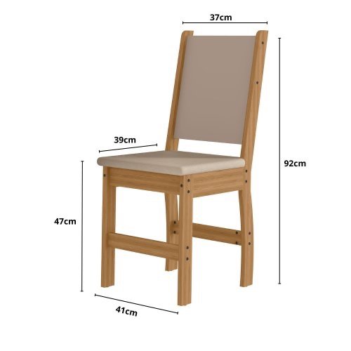 Mesa de Jantar Bellagio Retangular 108cm com 4 Cadeiras - tampo off white - Imagem 3